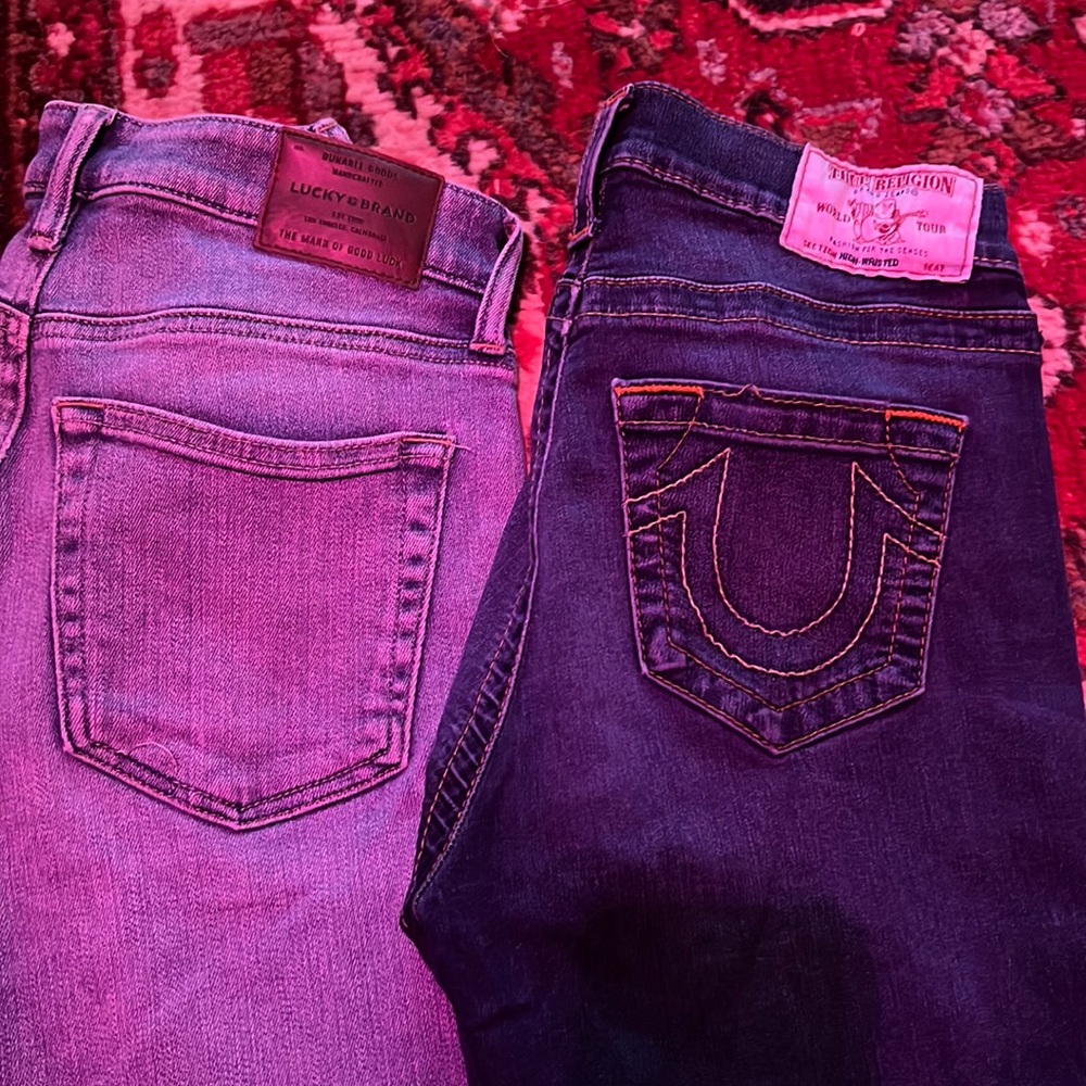 Lot of 2 lightly worn skinny jeans (True Religion and Lucky)